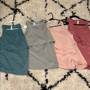 Latched Mama Tank Tops in Teal, Gray, Pink, and Mauve